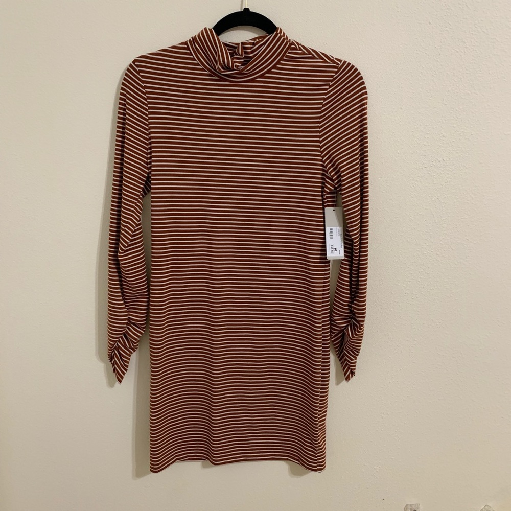 Rust and White Stripe Dress (Medium)
